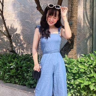 Jumpsuit 2 dây bèo ống suông