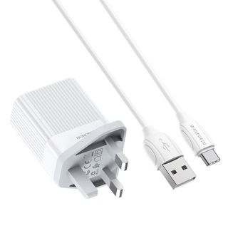 Bộ Cóc Cáp Sạc Nhanh QC3.0 BA39B Borofone - 2 cổng sạc - cổng Type-C chuẩn UK
