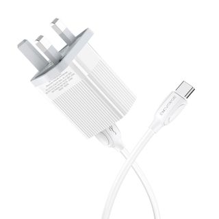 Bộ Cóc Cáp Sạc Nhanh QC3.0 BA39B Borofone - 2 cổng sạc - cổng Type-C chuẩn UK