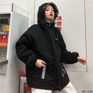 Aó khoác kaki lót dù đỏ và đen