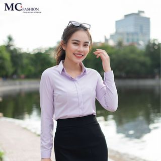 Áo sơ mi dài tay màu tím nhẹ hoa cà giá sỉ