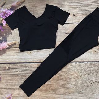 Bộ tập croptop chéo lưng vn