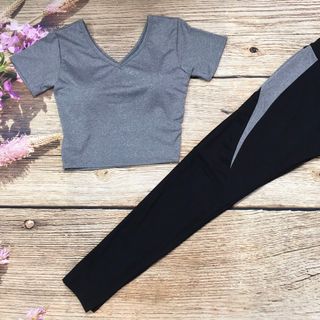 Bộ tập croptop chéo lưng vn
