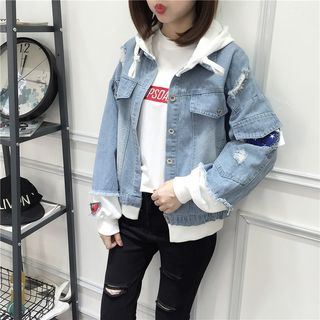 Áo khoác jean nữ có mũ nỉ sau form rộng cao cấp giá sỉ toàn quốc