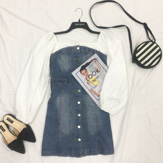 Đầm Jeans chễ vai