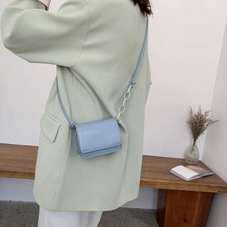 Túi đeo chéo mini dây đeo phối dây xích thời trang D836