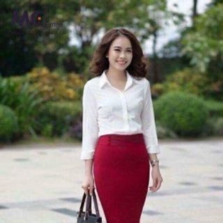 Áo sơ mi nữ dài tay màu trắng