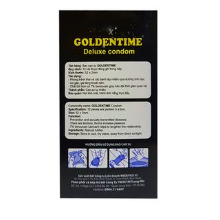 Bao Cao Su Goldentime Longer 3 in 1 (Hộp 12 Cái)