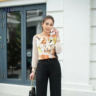 Áo hoa kiểu nữ tay lưới