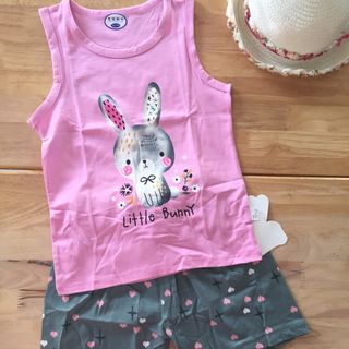 Bộ cotton xuất hàn bé gái