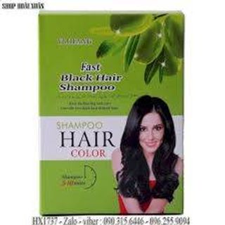 DẦU GỘI NHUỘM ĐEN TÓC BLACK HAIR SHAMPOO YLOFANG (HỘP 10 GÓI)