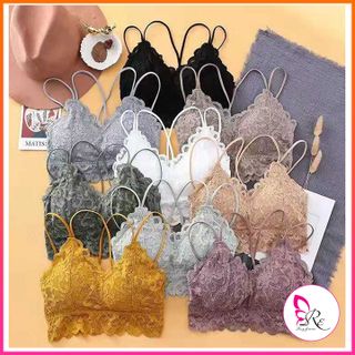 Áo Bra Ren 2 Dây Gợi Cảm Nhẹ Nhàng Thoáng Khí Thoải Mái Có Mút Nâng Ngực