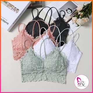 Áo Bra Ren 2 Dây Gợi Cảm Nhẹ Nhàng Thoáng Khí Thoải Mái Có Mút Nâng Ngực