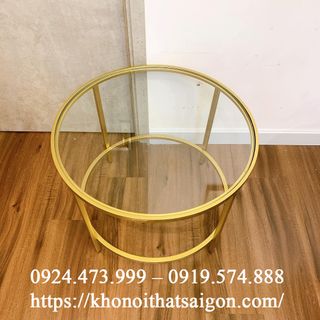 Bàn sofa mặt kính tròn 60cm chân sắt sơn tĩnh điện Kho Nội Thất Sài Gòn