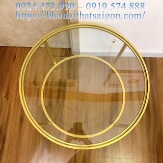 Bàn sofa mặt kính tròn 60cm chân sắt sơn tĩnh điện Kho Nội Thất Sài Gòn