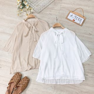Áo nhún li cột nơ