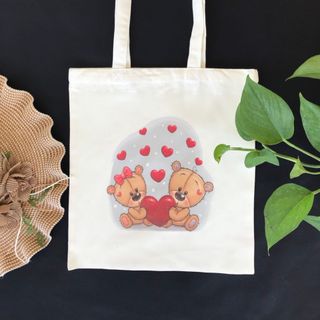 Túi vải tote, túi vải canvas màu trắng in họa tiết