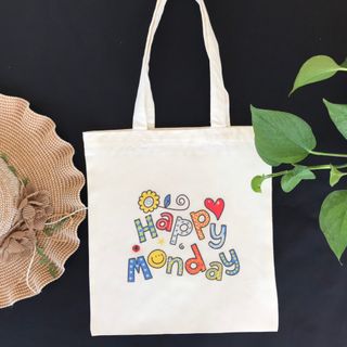Túi vải tote, túi vải canvas màu trắng in họa tiết