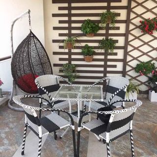 Bộ bàn ghế cafe nhựa giả mây giá rẽ