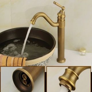 Vòi lavabo đồng thau cổ điển (cầu vòng)