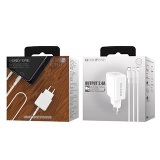 Bộ Cóc Cáp Sạc BA3A Borofone 3 in 1 - 2 Cổng USB chuẩn EU