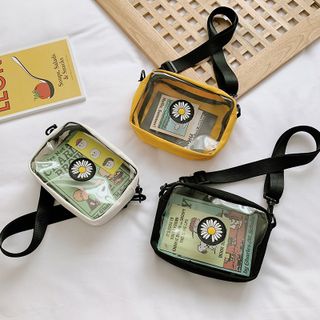 Túi đeo chéo trong suốt họa tiết hoa cúc xinh xắn giá rẻ D837