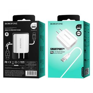 Bộ Cóc Cáp Sạc BA15 B​orofone - 1 Cổng USB - Cổng Type-C - chuẩn CN