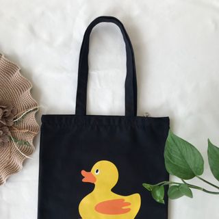 Túi vải tote, túi vải canvas màu đen in họa tiết
