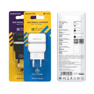 Cóc Sạc BA24A Borofone - 2 Cổng USB - chuẩn EU