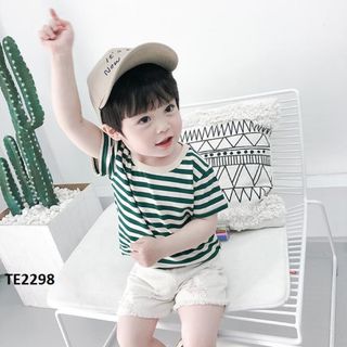 Áo thun kẻ ngang 100% cotton mềm mịn co giãn