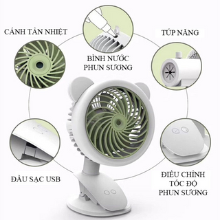 Quạt Tích Điện Mini Clip Fan