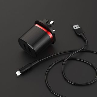 Bộ Cóc Cáp Sạc BA7B Borofone - 2 Cổng USB - Cổng Lightning chuẩn UK