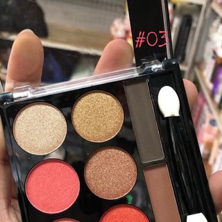 Phấn mắt LED MAKE UP 6 ô + 2 ô phấn kẻ mày