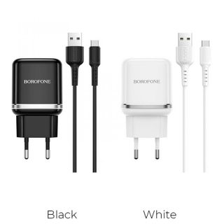 Bộ Cóc Cáp Sạc Nhanh BA36A QC3.0 Borofone - 1 Cổng USB - Cổng Type-C - chuẩn EU