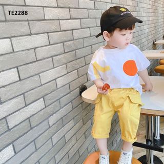 Bộ áo thun quần ngố túi hộp phong cách Hàn Quốc