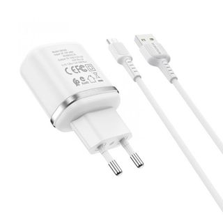 Bộ Cóc Cáp Sạc Nhanh BA36A QC3.0 Borofone - 1 Cổng USB - Cổng Micro-USB - chuẩn EU