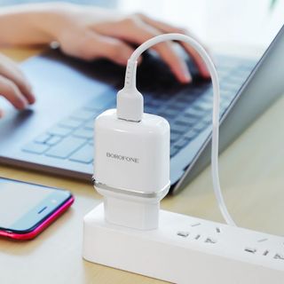 Bộ Cóc Cáp Sạc Nhanh BA36A QC3.0 Borofone - 1 Cổng USB - Cổng Micro-USB - chuẩn EU