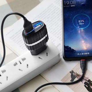 Bộ Cóc Cáp Sạc BA24A Borofone - 2 Cổng USB - Cổng Micro - chuẩn EU