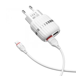 Bộ Cóc Cáp Sạc BA24A Borofone - 2 Cổng USB - Cổng Lightning - chuẩn EU