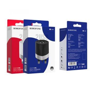 Cóc Sạc BA26B Borofone - 2 Cổng USB - chuẩn UK