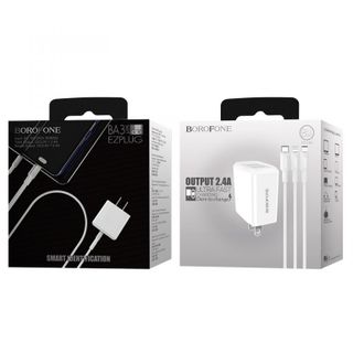 Bộ Cóc Cáp Sạc BA3 Borofone 3 in 1 - 2 Cổng USB chuẩn US