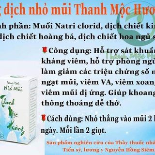 Dung dịch xoang mũi Thanh Mộc Hương
