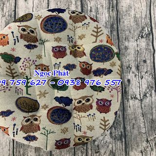 Nệm Ngồi Tròn Thổ Cẩm 45x8cm. Đệm Ngồi Thiền