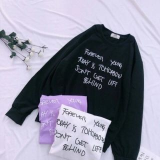 Áo thun nữ tay dài form rộng cá tính - oversize