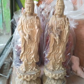 Tượng Gỗ Điêu Khắc Phật Bà Quan Âm