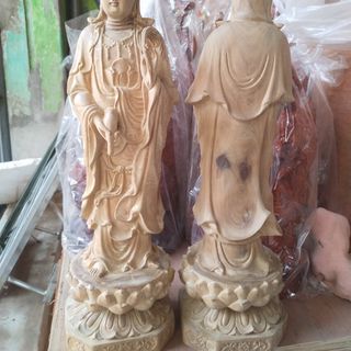 Tượng Gỗ Điêu Khắc Phật Bà Quan Âm