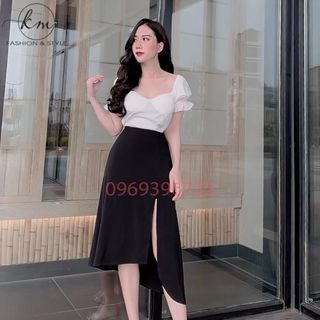 CHÂN VÁY MIDI XẺ TRƯỚC CÁ TÍNH