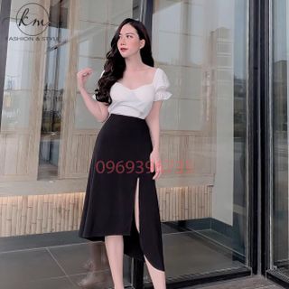 CHÂN VÁY MIDI XẺ TRƯỚC CÁ TÍNH