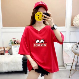 Áo thun nữ tay lỡ cotton bốn chiều