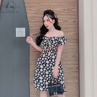 Đầm Trễ Vai Hoa Nhí Nữ Tính